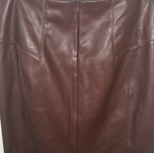 Faux leather pencil skirt